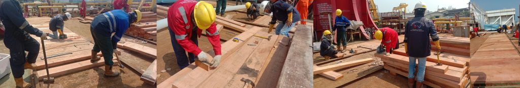wooden sheathing, deck, balau wood, hardwood, marine deck, marine wood, contractor batam